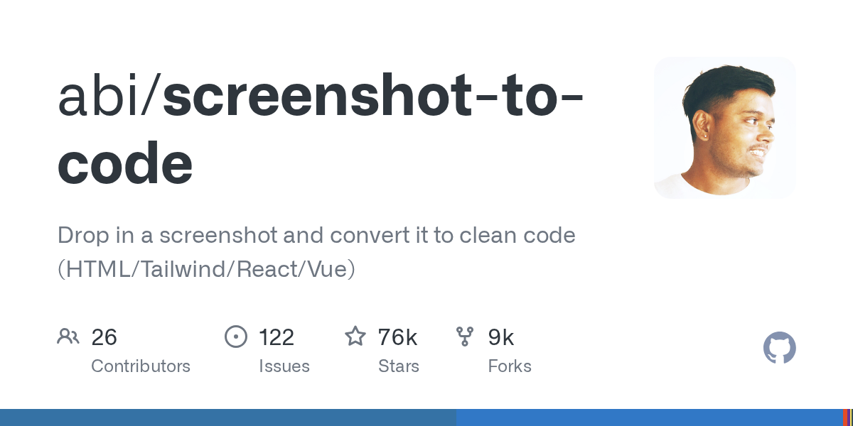 abi/screenshot-to-code GitHub 项目预览图